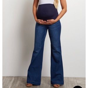 PINKBLUSH Blue Maternity Flare Jeans